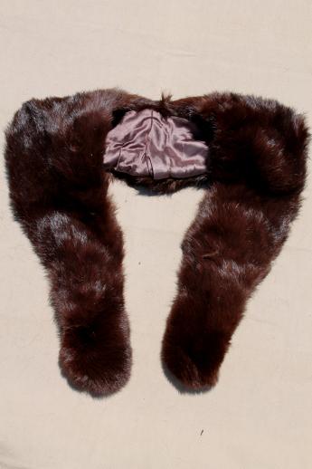 photo of vintage fur collars, weasel pelts, raccoon tails etc, lot for mountain man rendezvous or indian crafts #3