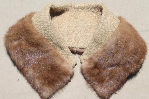 photo of vintage fur collars, weasel pelts, raccoon tails etc, lot for mountain man rendezvous or indian crafts #6