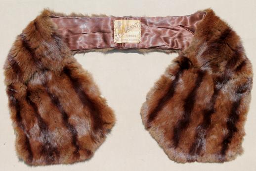 photo of vintage fur collars, weasel pelts, raccoon tails etc, lot for mountain man rendezvous or indian crafts #7