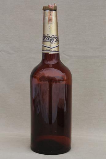 photo of vintage gallon size glass liquor bottle, vintage Canadian Club whiskey bottle #3