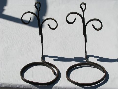 photo of vintage garden, wrought iron wall sconce flower pot holders #1