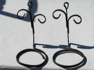 catalog photo of vintage garden, wrought iron wall sconce flower pot holders