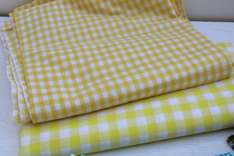 photo of vintage gingham checked fabric lot, tons of colors for spring summer cottagecore decor, girly accessories #6