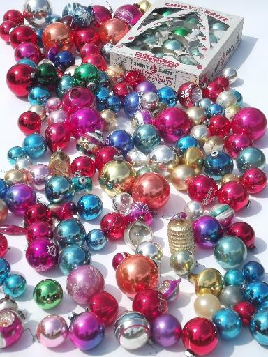 photo of vintage glass Christmas tree ornaments  lot,  Shiny Brite glass balls etc. #1