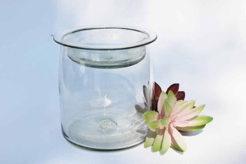 photo of vintage glass apothecary jar, large canister for decorative storage display collections #1