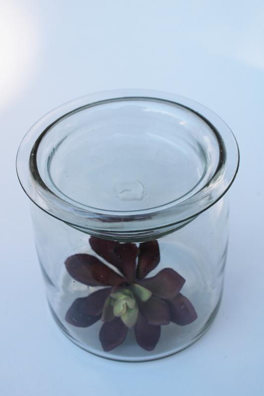 photo of vintage glass apothecary jar, large canister for decorative storage display collections #5