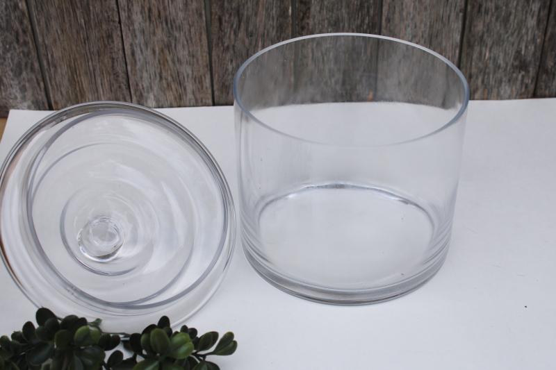 photo of vintage glass apothecary jar, large canister for decorative storage display collections #2