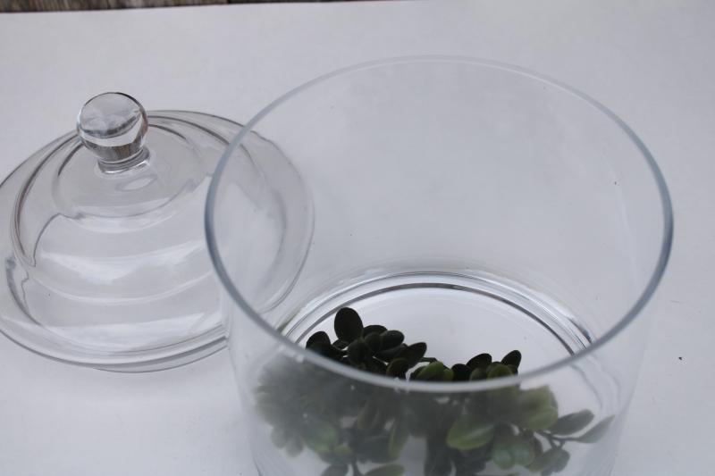 photo of vintage glass apothecary jar, large canister for decorative storage display collections #3