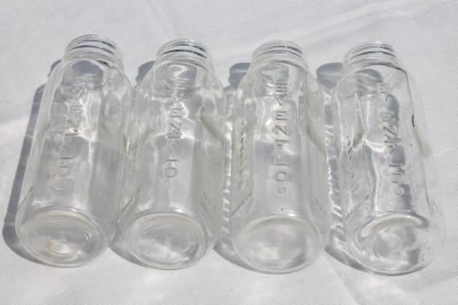 photo of vintage glass baby bottles, lot of four 8 oz Evenflo nursing bottles  #2