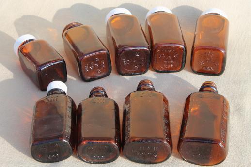 photo of vintage glass bottle lot, drugstore medicine bottles & eyedropper bottles #13