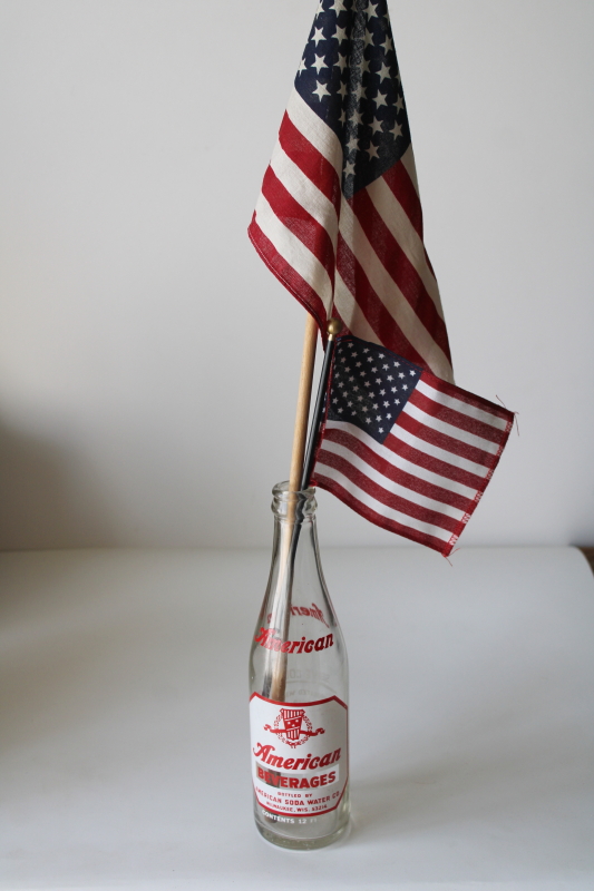 photo of vintage glass bottle red & white print label American Beverages Soda Water soft drink Milwaukee Wisconsin #7