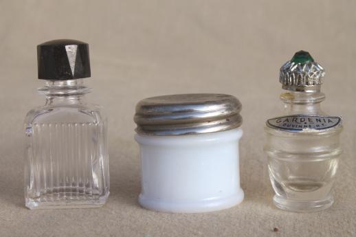 photo of vintage glass bottles lot - cosmetic jars & perfume bottles, fancy old perfumes #11