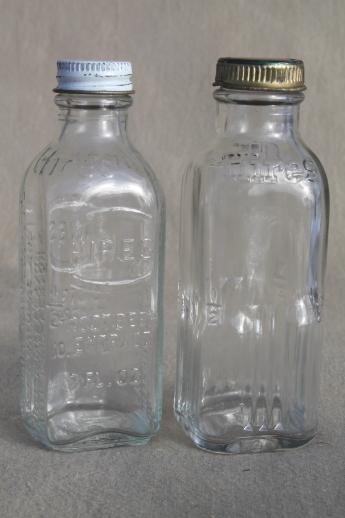 photo of vintage glass bottles lot, kitchen spice bottle / extracts & flavoring bottles #4