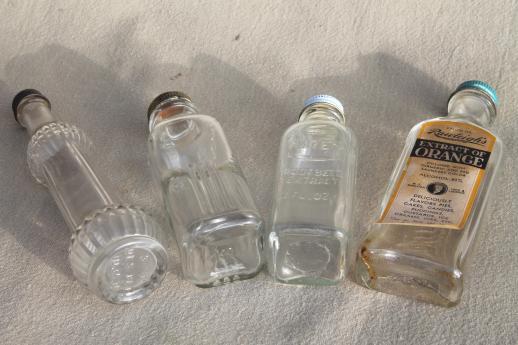 photo of vintage glass bottles lot, kitchen spice bottle / extracts & flavoring bottles #6