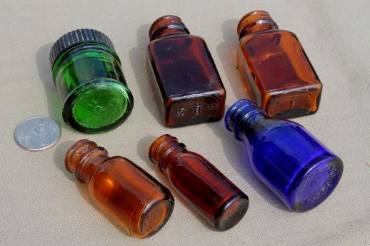 photo of vintage glass bottles lot, medicine bottles, ink bottles, household chemical bottles #9