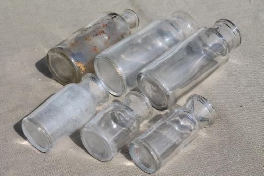 photo of vintage glass bottles lot, medicine bottles, ink bottles, household chemical bottles #15