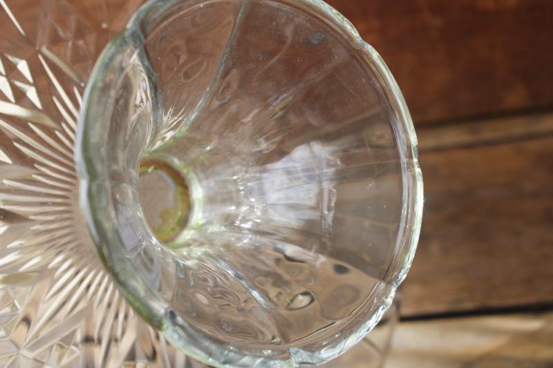 photo of vintage glass cake plate, Canfield pattern Anchor Hocking clear glass cake stand #5