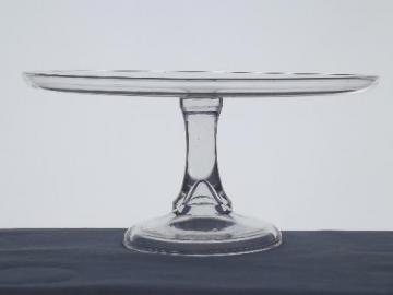 catalog photo of vintage glass cake salver, pedestal cake plate, pastry / dessert stand