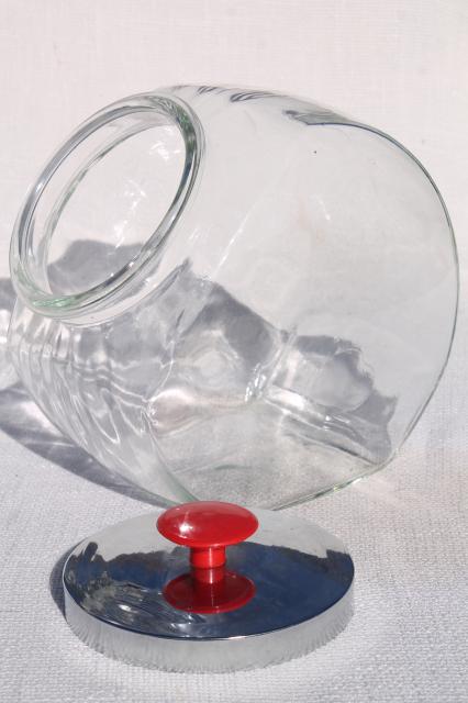 photo of vintage glass canister / cookie jar, old fashioned general store counter cracker jar #7