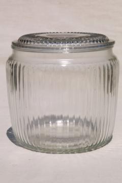 catalog photo of vintage glass canister, old general store counter jar for candy, peanuts or cigars