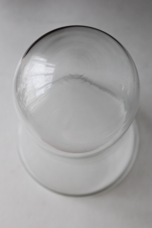 photo of vintage glass cloche, bell shaped display dome hand blown glass  #5
