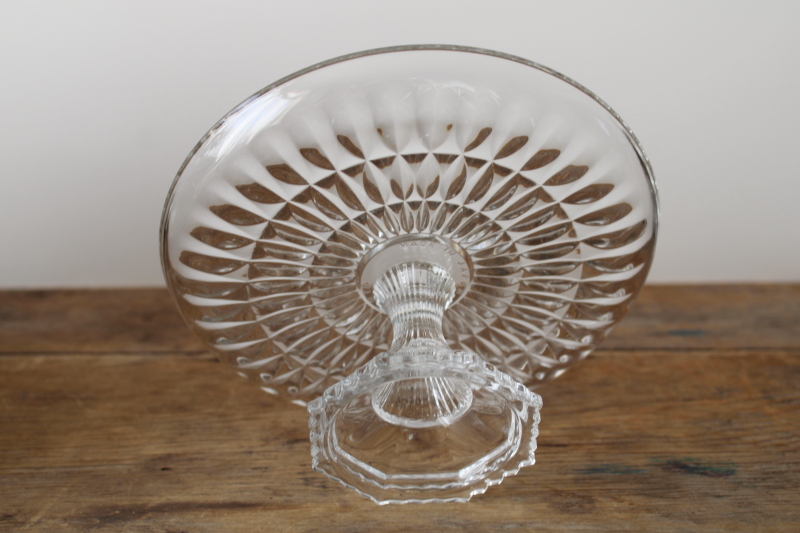 photo of vintage glass dessert pedestal, mini cake stand for a small fancy cake or cupcake  #3