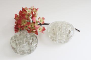 catalog photo of vintage glass flower frogs, flowers stem holders for arrangements in planters, vases