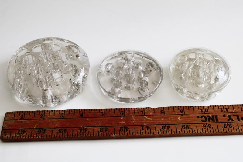 photo of vintage glass flower frogs, planter or vase inserts, holders for floral arrangements #2