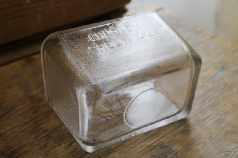 photo of vintage glass fridge box, early refrigerator advertising embossed Crosley Shelvador #3