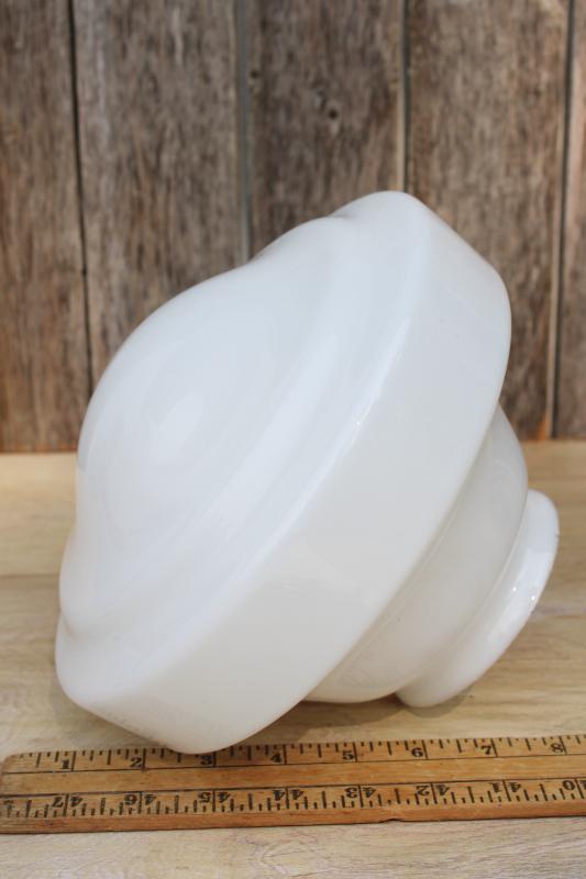 photo of vintage glass globe for schoolhouse / industrial light, opaline milk glass replacement shade #1