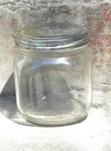 photo of vintage glass herring jars for cereal canisters or pantry storage, lot of 3 #4