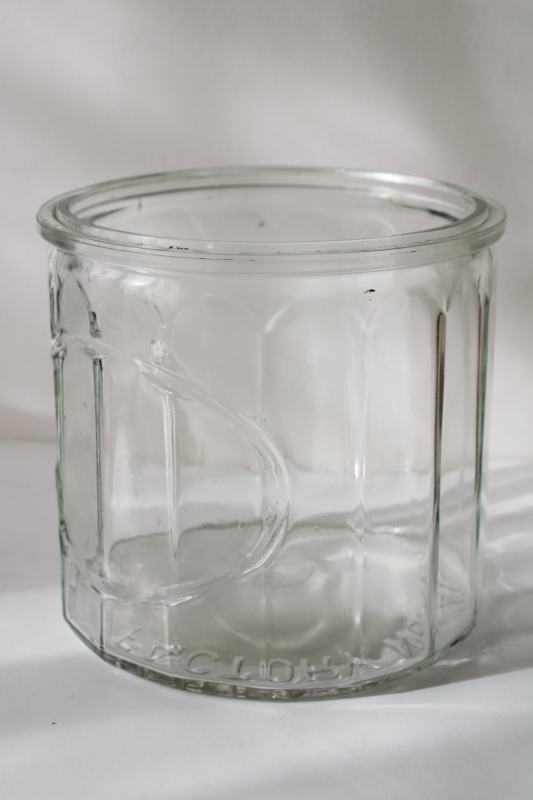 photo of vintage glass humidor jar, heavy paneled glass canister general store counter cigar display #1