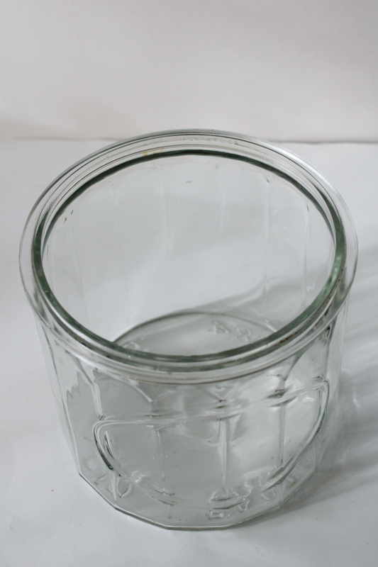 photo of vintage glass humidor jar, heavy paneled glass canister general store counter cigar display #3