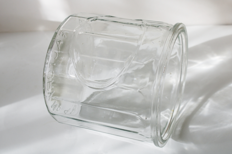 photo of vintage glass humidor jar, heavy paneled glass canister general store counter cigar display #4