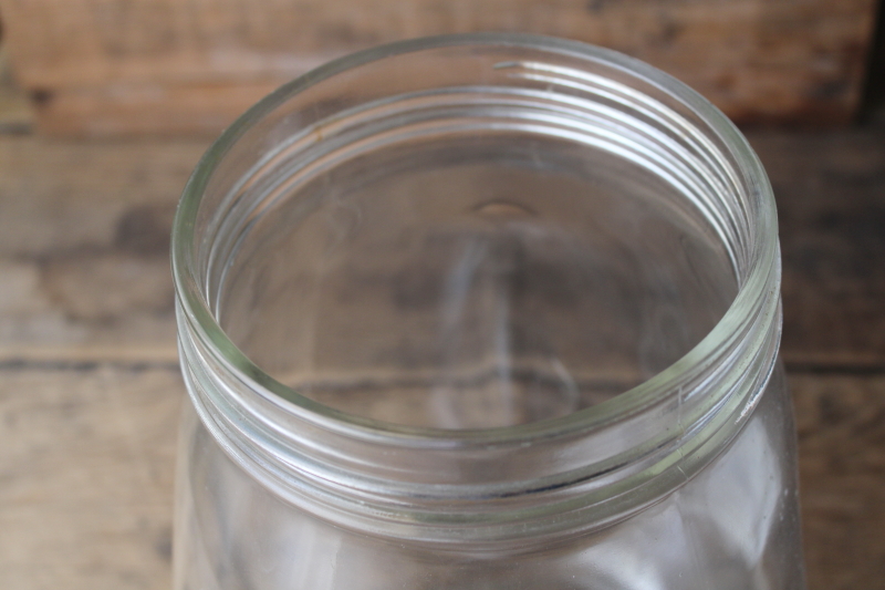 photo of vintage glass jar for Dazey No 4 butter churn, tulip shape wide mouth glass jar replacement  #3