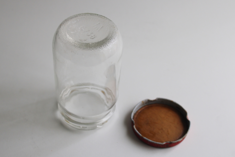 photo of vintage glass jar w/ printed metal lid advertising Kraft mustard & horseradish spread  #3