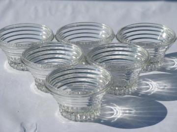 catalog photo of vintage glass jelly mold glasses, small jam / preserve jar molds