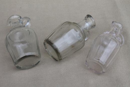 photo of vintage glass jug bottles, lot of old glass syrup jugs or vinegar cruets #3