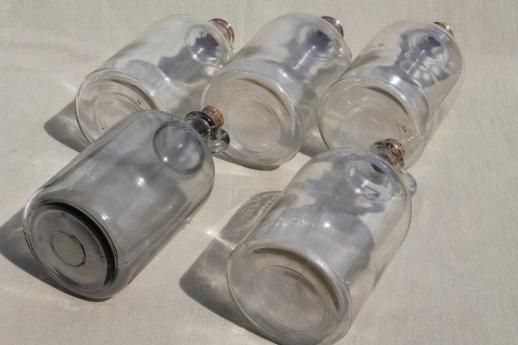 photo of vintage glass jugs, half gallon jug bottles for syrup, vinegar or home brewing #7