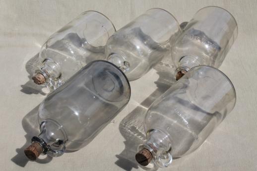 photo of vintage glass jugs, half gallon jug bottles for syrup, vinegar or home brewing #8