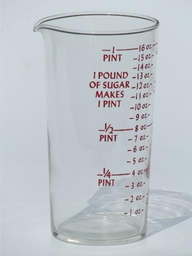 photo of vintage glass kitchen measure, measuring glass for canning & jelly making #2