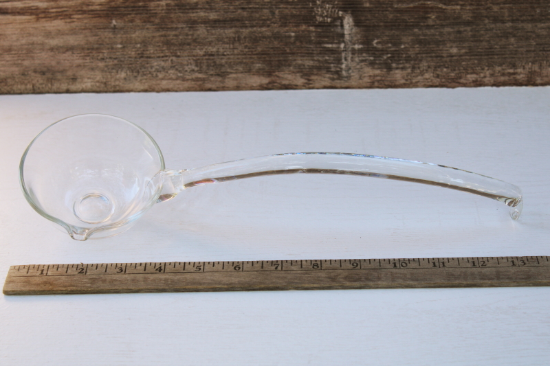 photo of vintage glass ladle for a punch bowl, holiday or wedding serveware #1