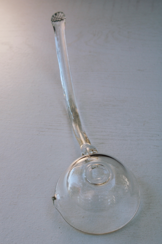 photo of vintage glass ladle for a punch bowl, holiday or wedding serveware #4