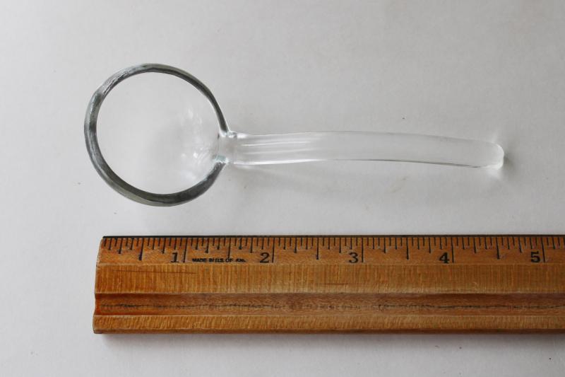 photo of vintage glass ladle, sauce spoon for elegant glass mayonnaise dish #1