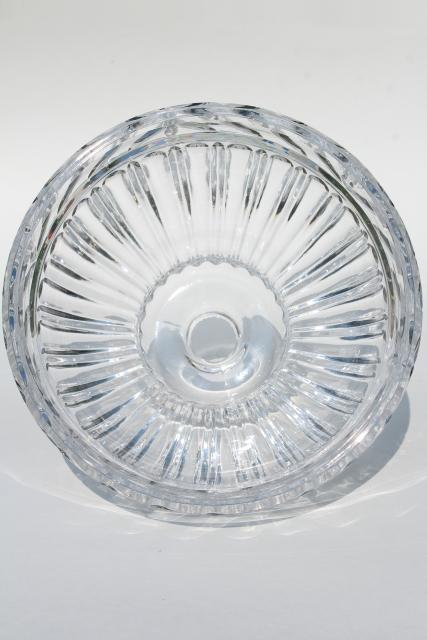 photo of vintage glass lampshade, bowl shaped heavy crystal shade, clear & sparkling  #4