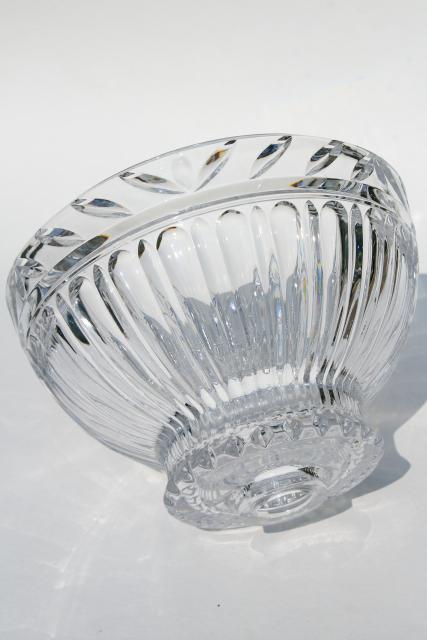 photo of vintage glass lampshade, bowl shaped heavy crystal shade, clear & sparkling  #6