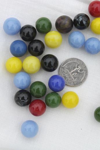 photo of vintage glass marbles for Chinese checkers or other game pieces, parts lot #4