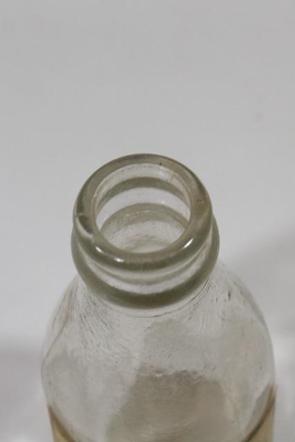 photo of vintage glass medicine bottle w/ old paper label Alder St pharmacy Portland Oregon #3