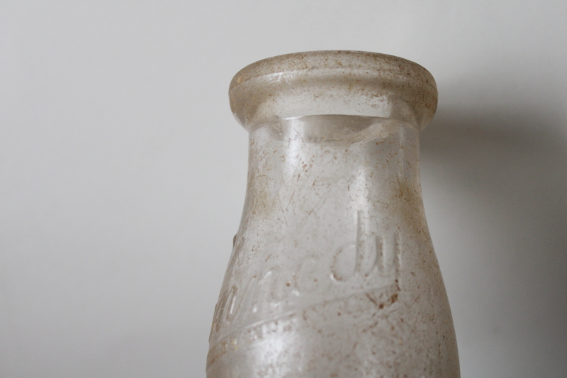 photo of vintage glass milk bottle embossed for the Kennedy dairy, Madison Wisconsin  #3