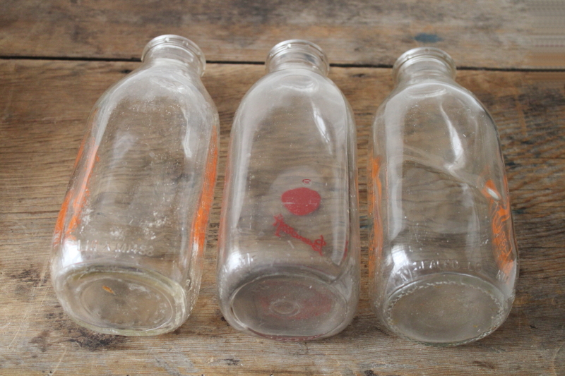 photo of vintage glass milk bottles dairy advertising Bornhoff's, Bancroft Madison, Arbuthnot Janesville Wis  #6